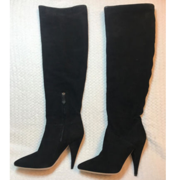 AUC MIU MIU HIGH HEEL KNEE HIGH SUEDE BOOTS - Picture 1 of 7
